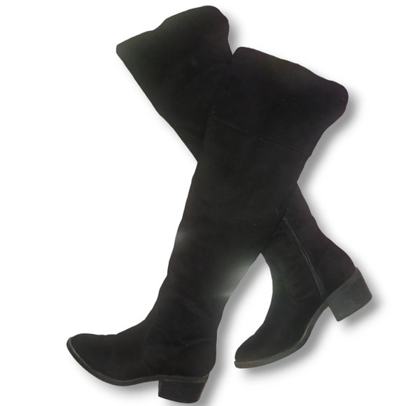 EXPRESS Over The Knee Faux Suede Boots - Black | Size 7 - Picture 15 of 16